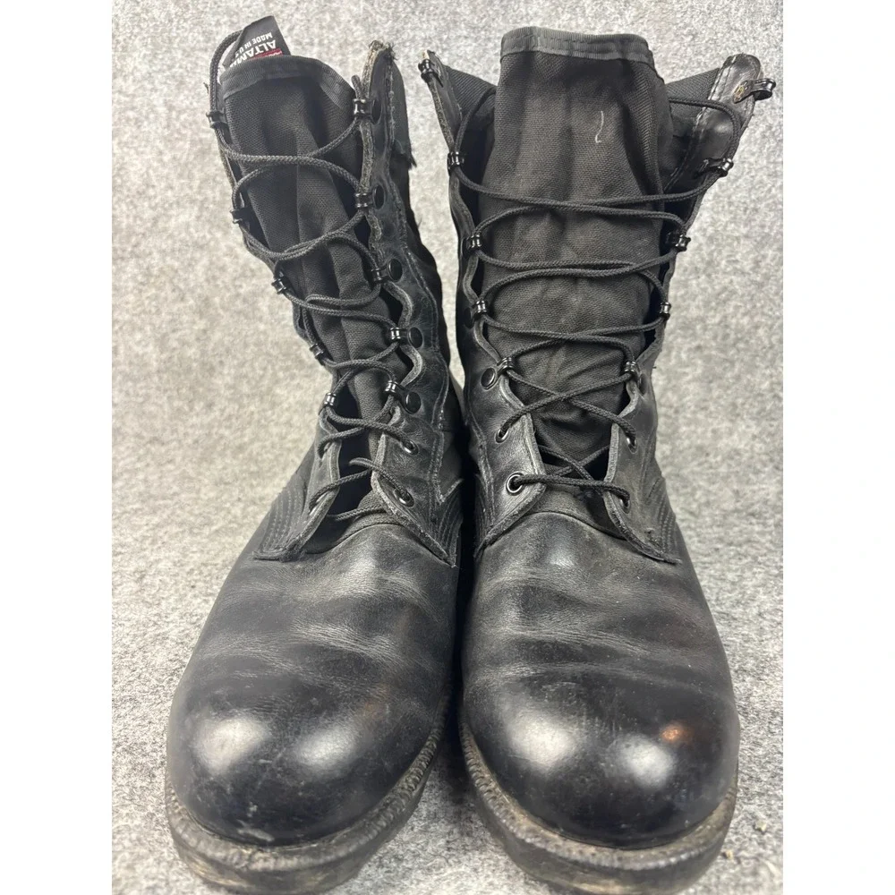 Altama Combat Boots Men 9.5R Black Leather Canvas Jungle Tactical USA Made